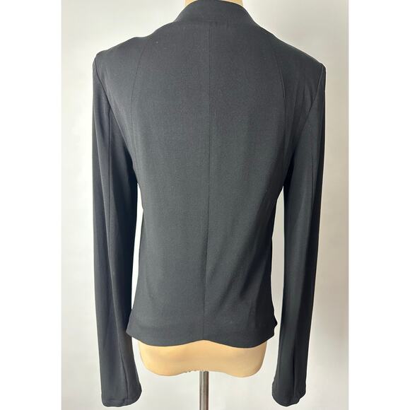 Olivia Grey Size Small Black Open Front Blazer Drape Professional Minimalist - Picture 2 of 6
